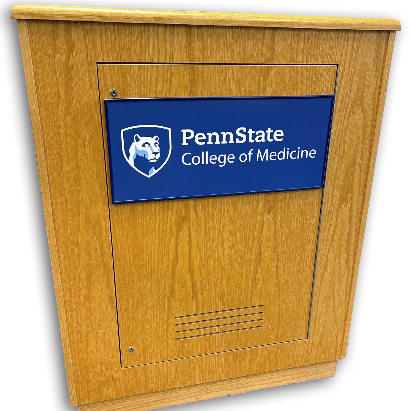 Podium Sign Blue