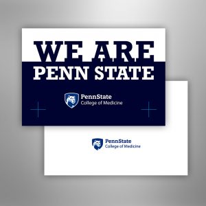 Greeting card with We Are Penn State and the Penn State College of Medicine mark
